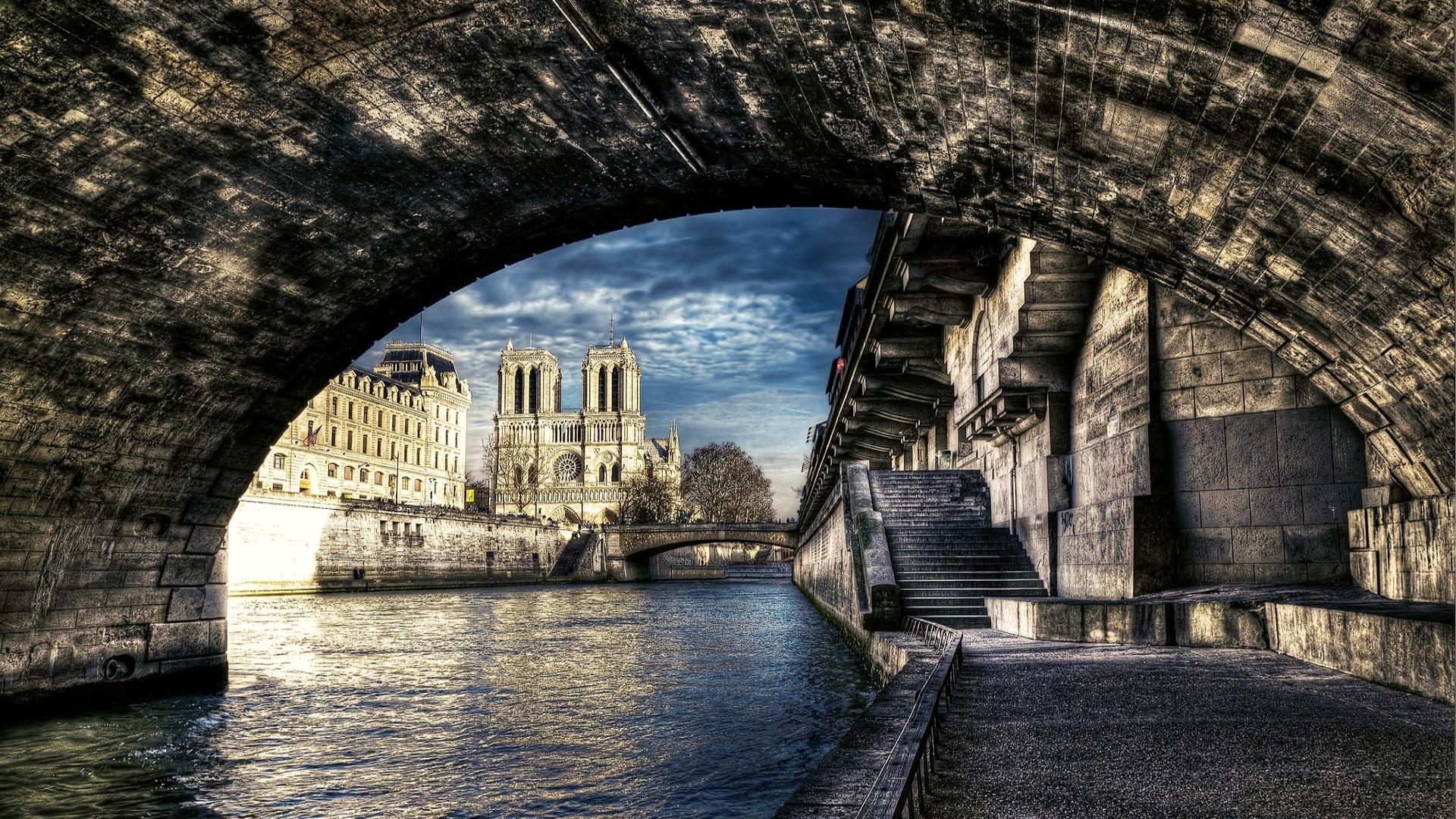 Bogen Notre Dame Van Parijs HD Behang