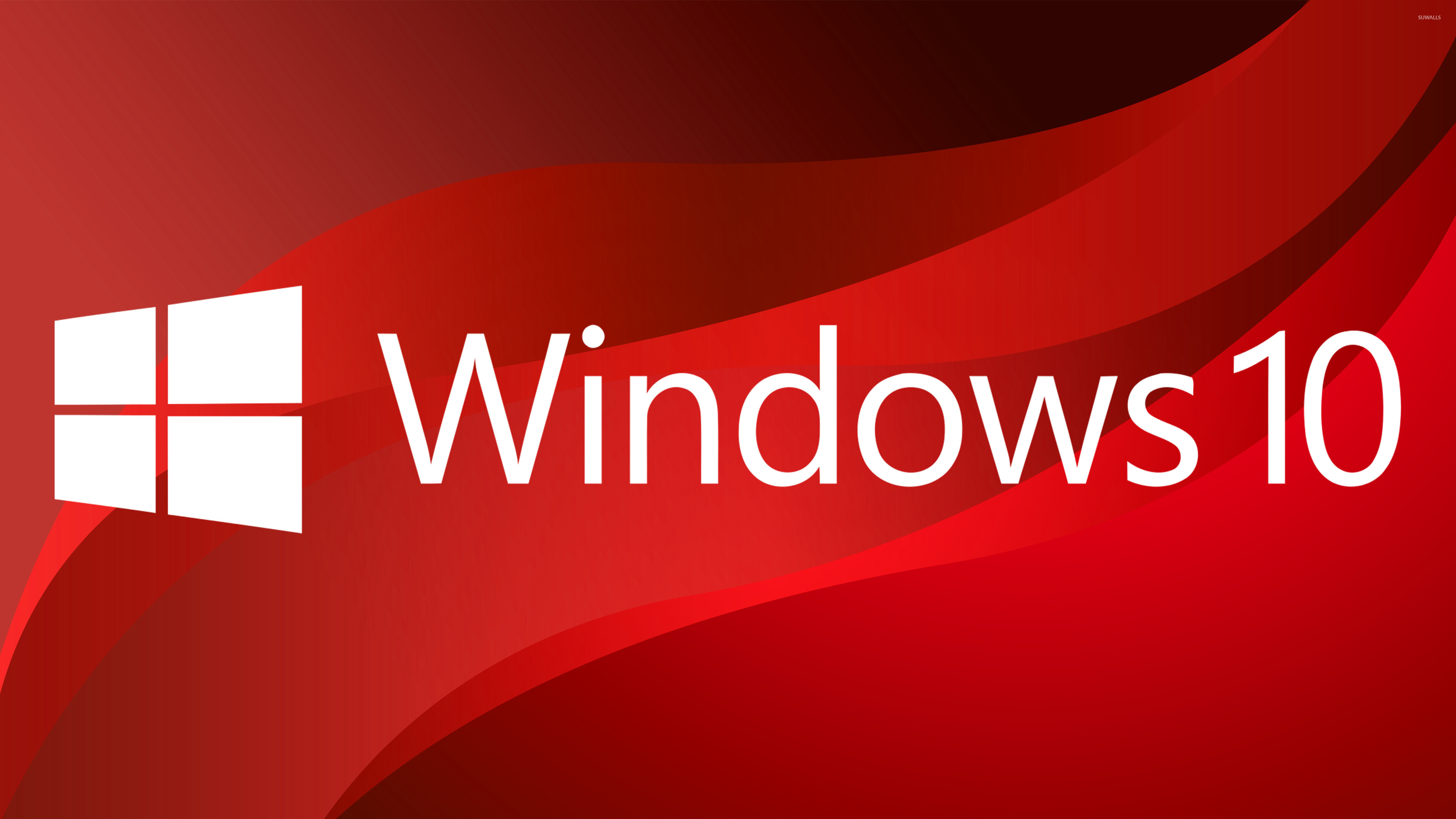 Windows Big White Logo On Red Curves Wallpaper Puter