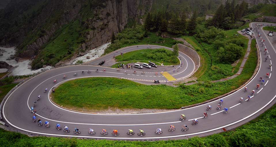 Cycling Tour Of Suisse Race Passing Through St