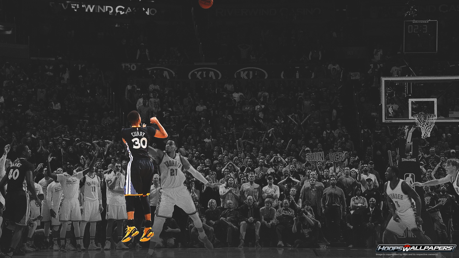 Stephen Curry Winning Against The Thunder Wallpaper Click On