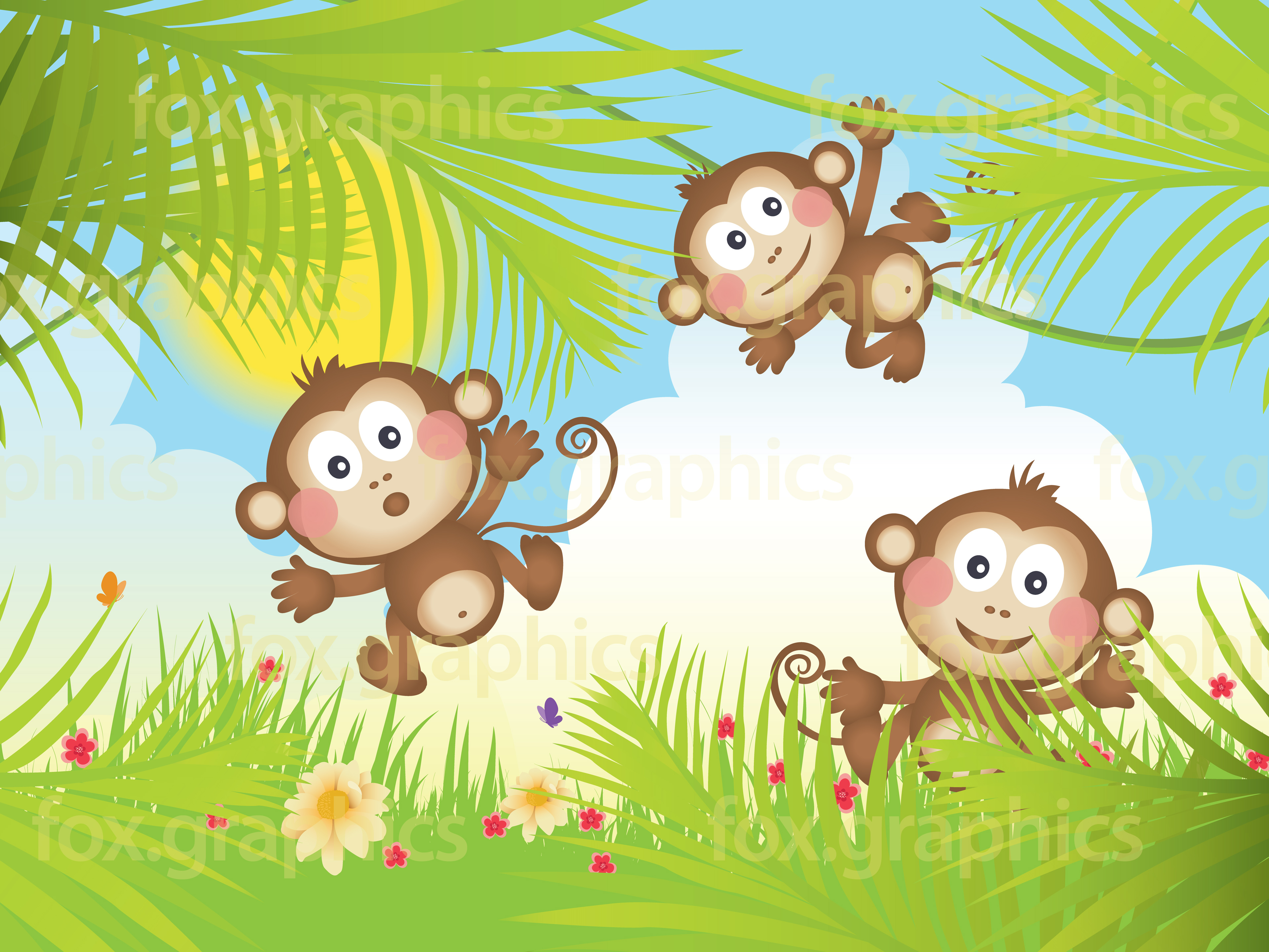 Vector Monkeys Background Fox Graphics