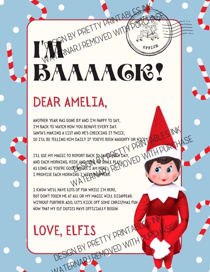 Elf Welcome Letter Template Editable Letter From Christmas Etsy