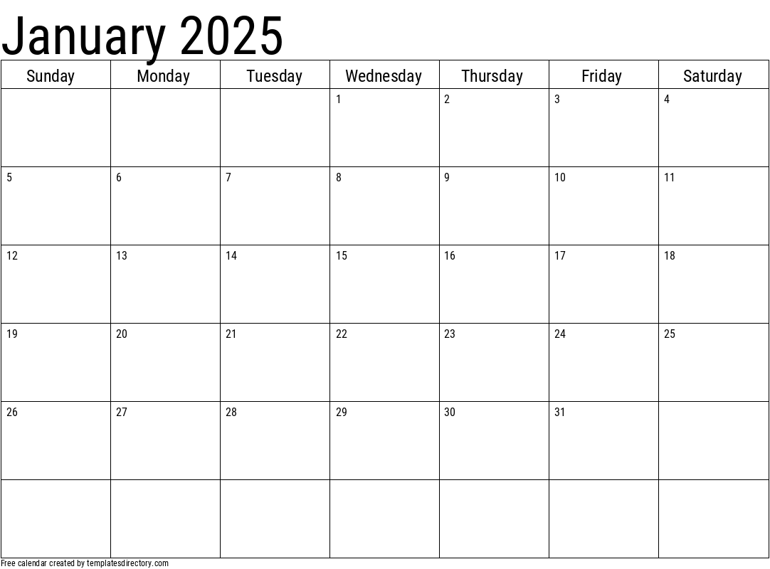 January 2025 calendar wallpaper