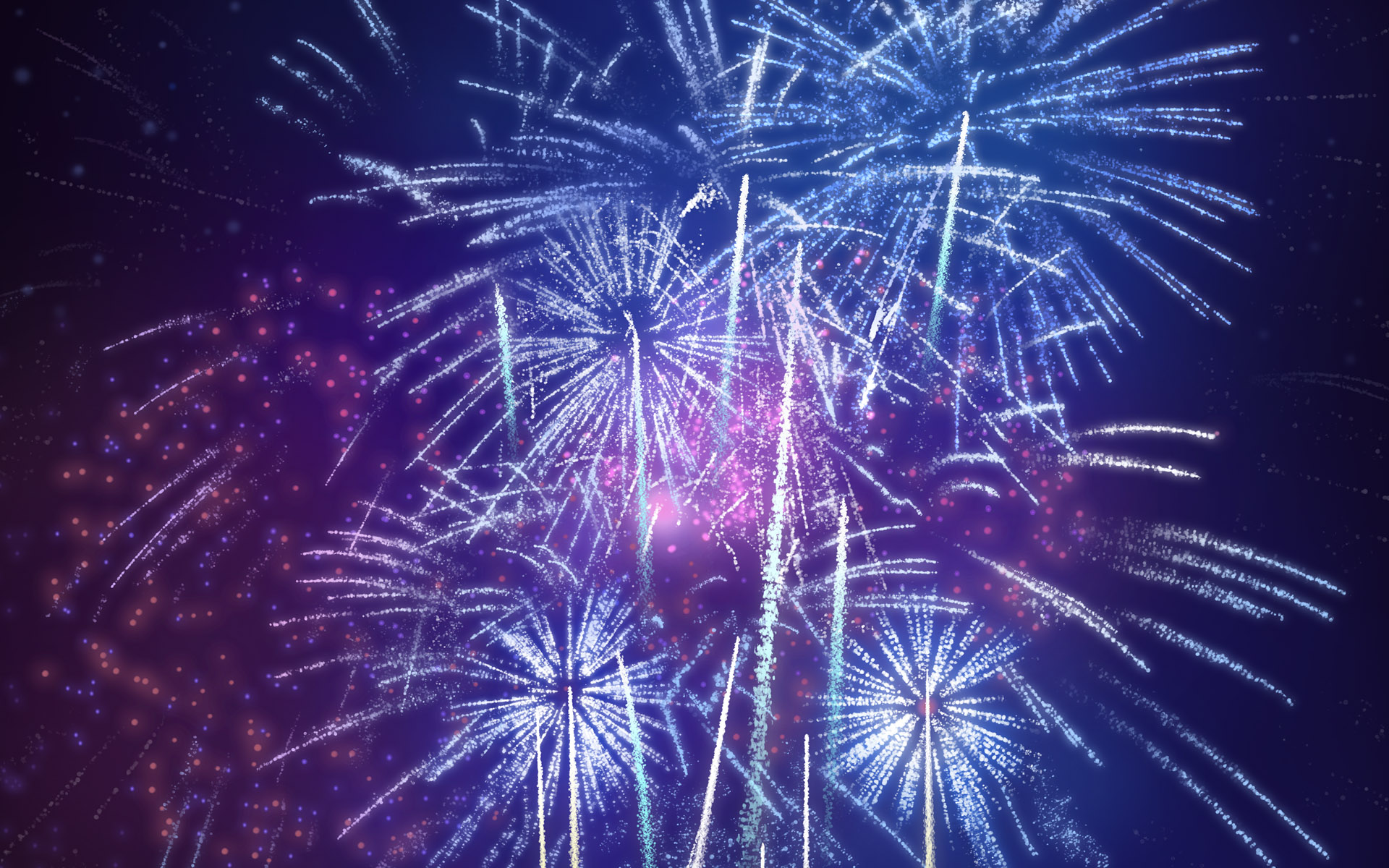 Blue Fireworks Wallpaper HD Background
