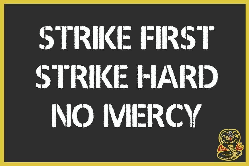 thumbnail image 2 of Cobra Kai Strike First No Mercy Patch – Embroidered Iron-On 3.25 Inches 2 of 6