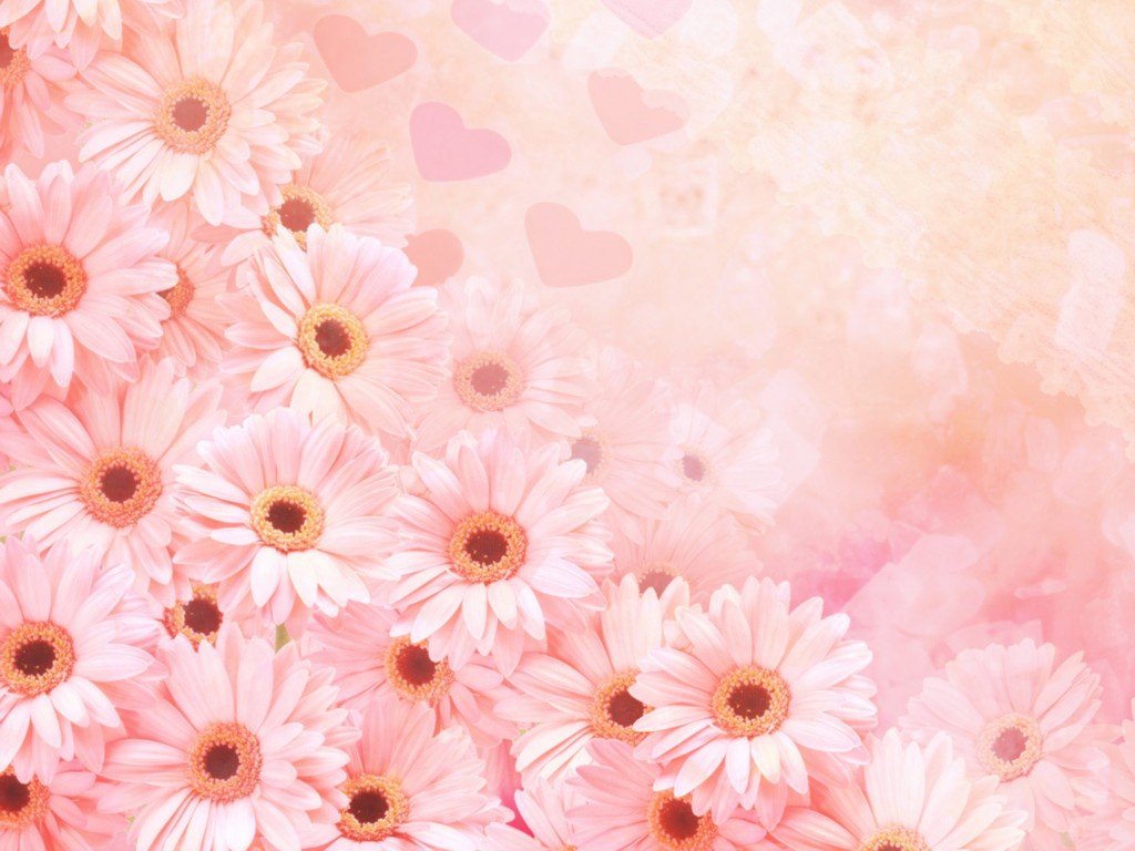 Cute Pink Flower Template Ppt Background For Your