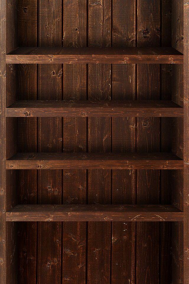 Image Only Wallpaper Shelves Wood iPhone Phone