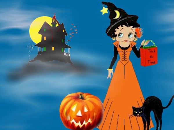 Betty Boop Halloween Wallpaper 01 600x450