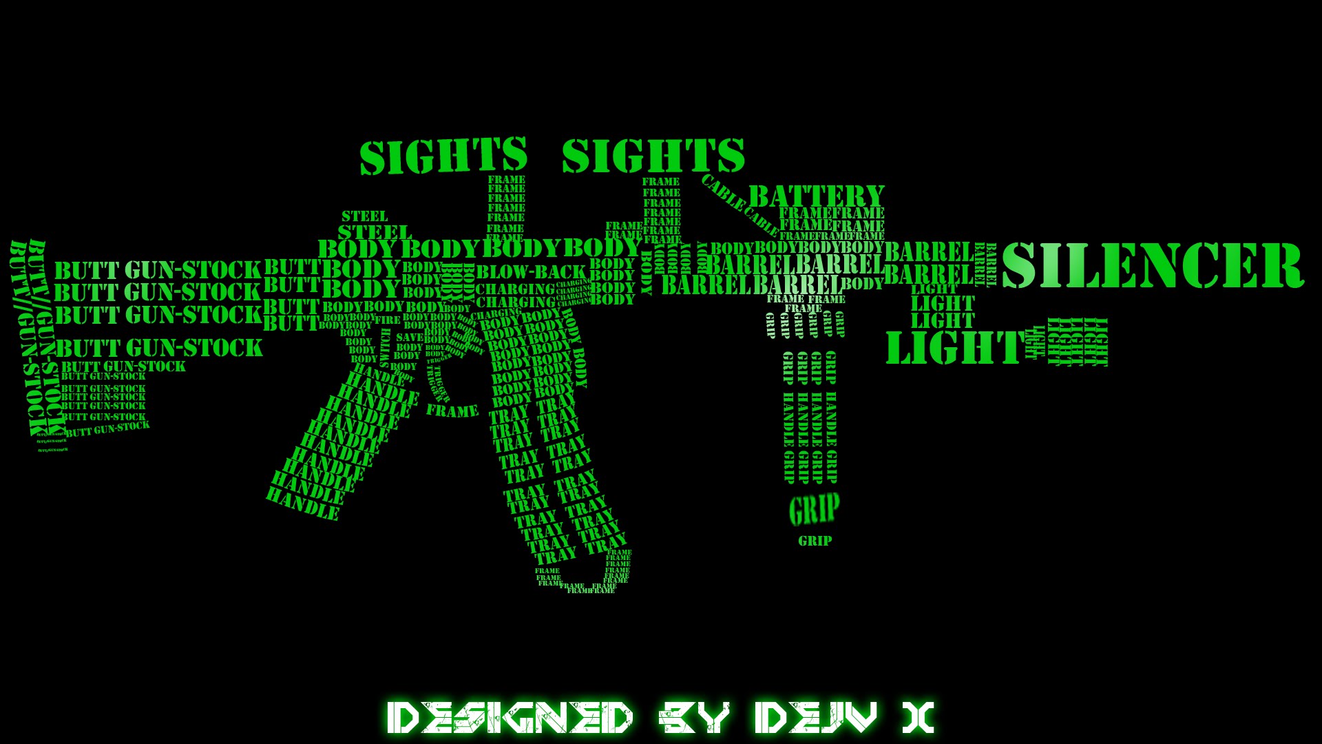 Speedart Submachine Gun M16 Text Tool Wallpaper