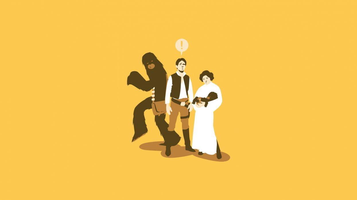 Cartoons Abstract Star Wars Han Solo Chewbacca Leia Organa Solid