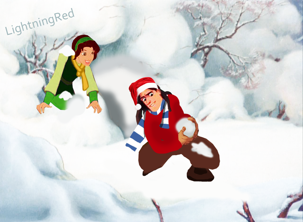 Disney Crossover Image Tarzan And Kayley Playing In The Snow HD