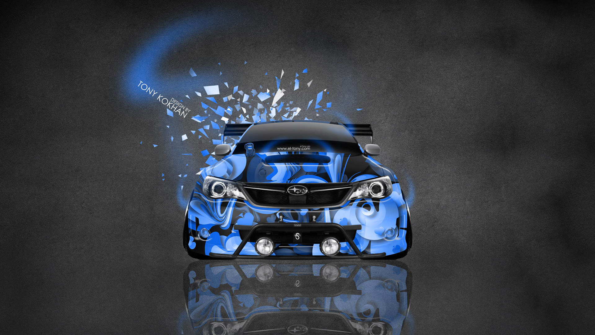 Subaru Impreza Wrx Sti Jdm Tuning Front Domo Kun Toy Car Blue
