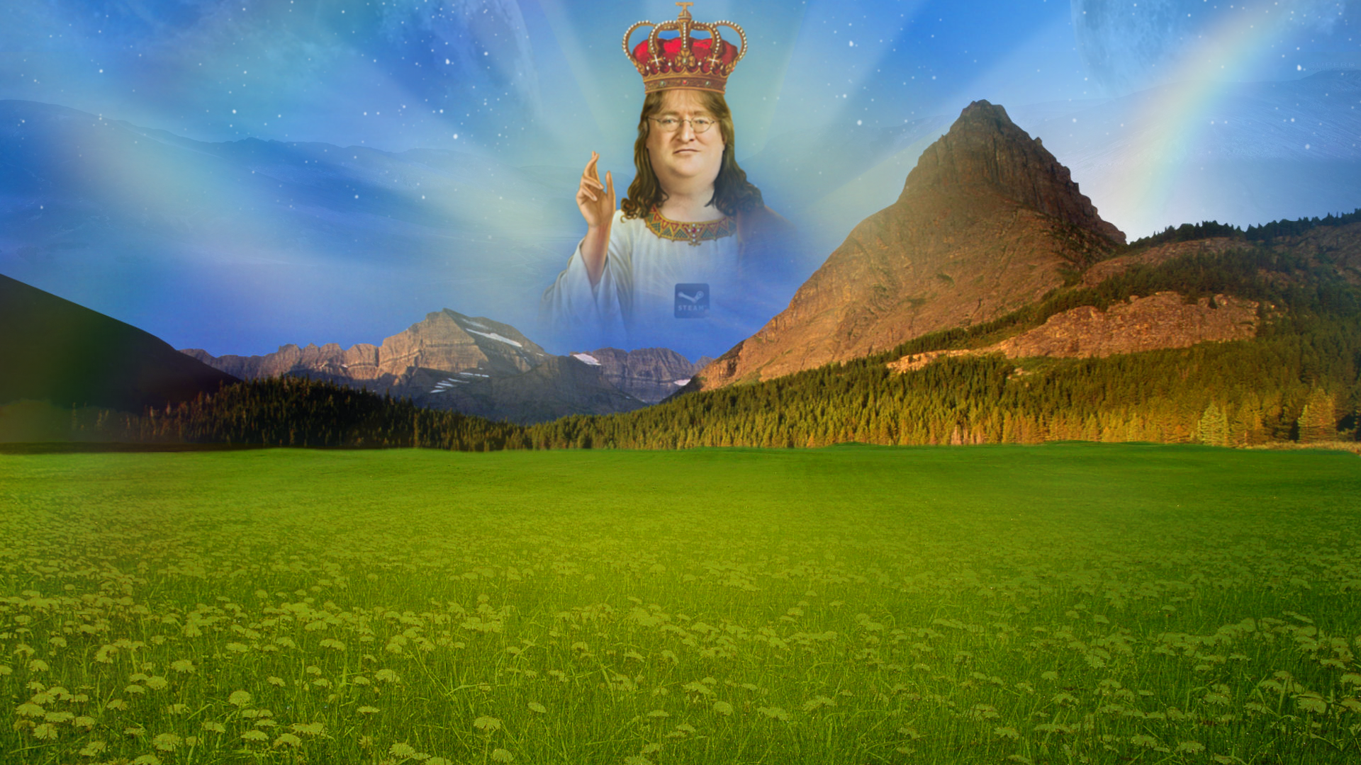 made a wallpaper in the honor of Lord GabeN my brethren [1920x1080