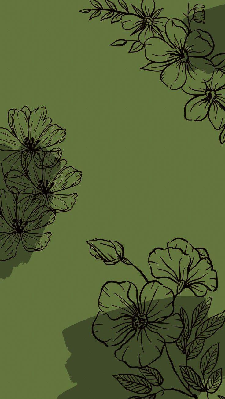 Flower Sketch Background Paper Sheet Design Mobile Cover Style