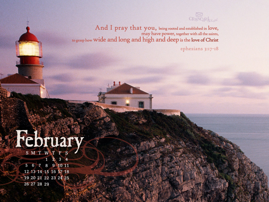 Feb Lighthouse Desktop Calendar Monthly Calendars