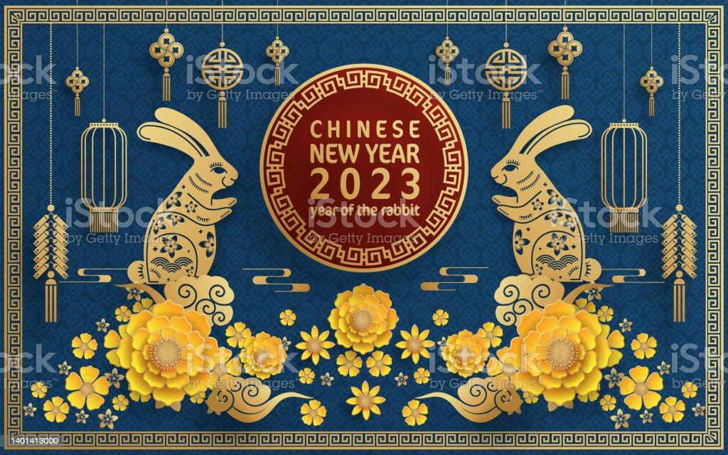 Happy Chinese New Year Of The Rabbit Stock Illustration
