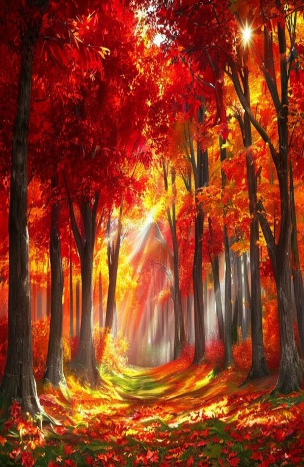 Red Forest Wallpaper