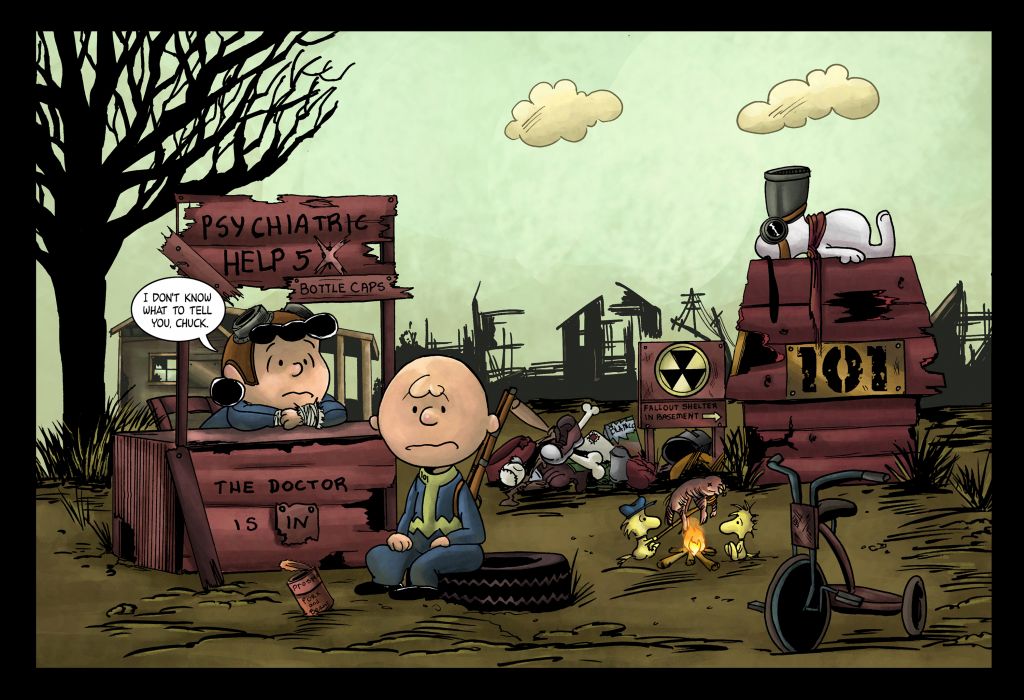 Fallout Sci Fi Apocalyptic Charlie Brown Cartoon Ics Weapon Gun
