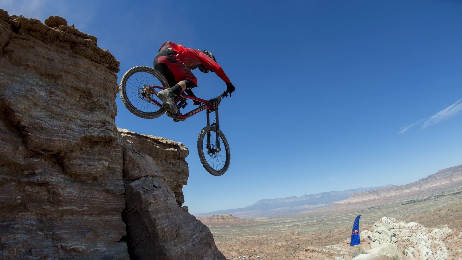 Bicycles Sports Extreme Red Bull Ram Mountain Cliff Landscapes