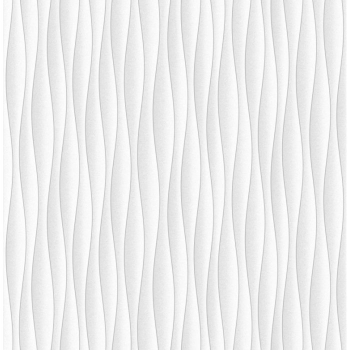 Fine Decor Ceramica Wave Designer Feature Wallpaper White Silver