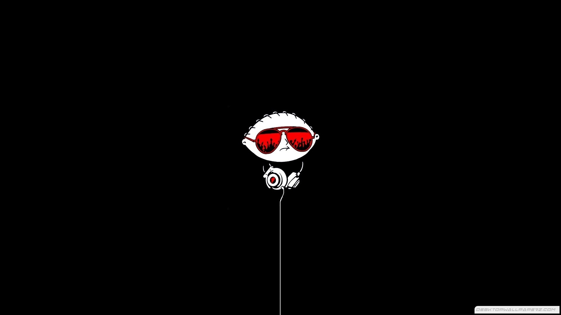 Minimal Dark Black Backgroung Family Guy Glasses Funny Stewie Griffin