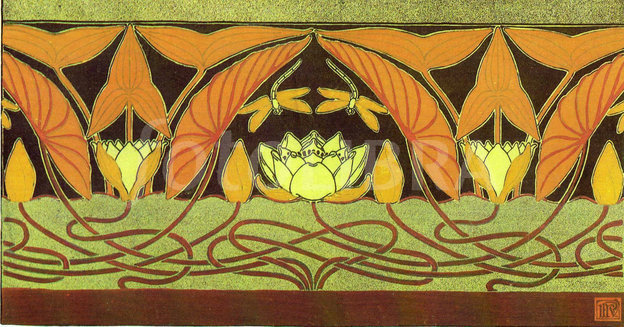 Border Design An Art Nouveau Block Repeat For A Wallpaper