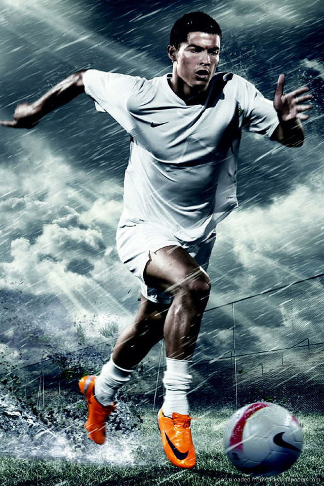 Cristiano Ronaldo Through The Rain Wallpaper For iPhone