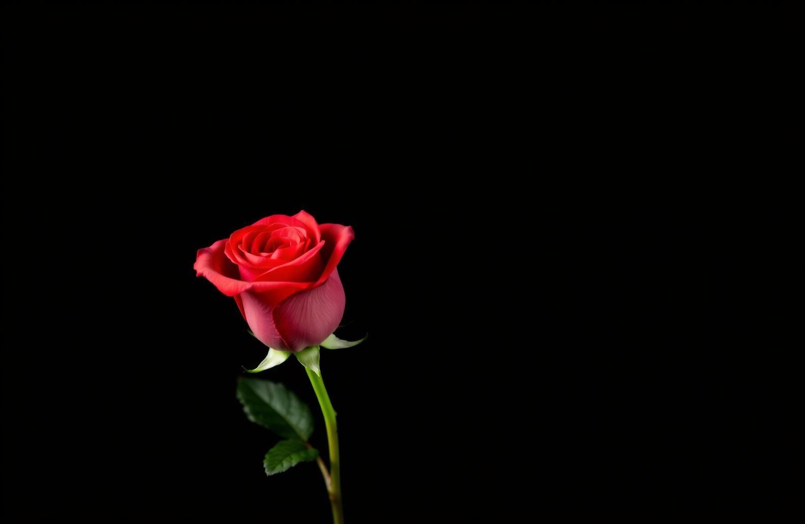 Red Rose Black Background