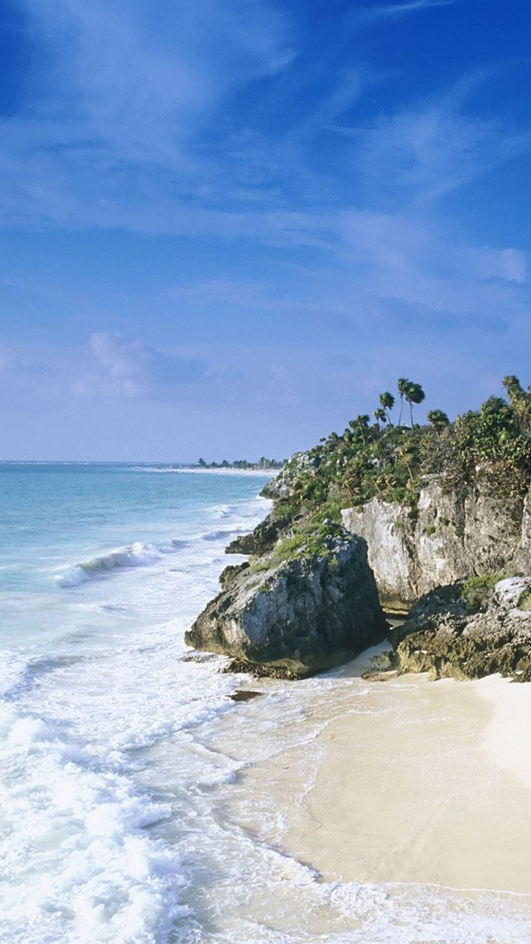 Mayan ruins mexico beach Galaxy S5 Wallpapers