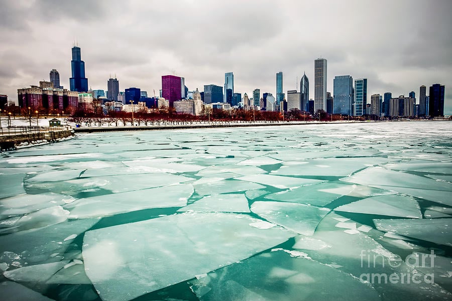 Image Chicago Skyline Winter Download 900x600