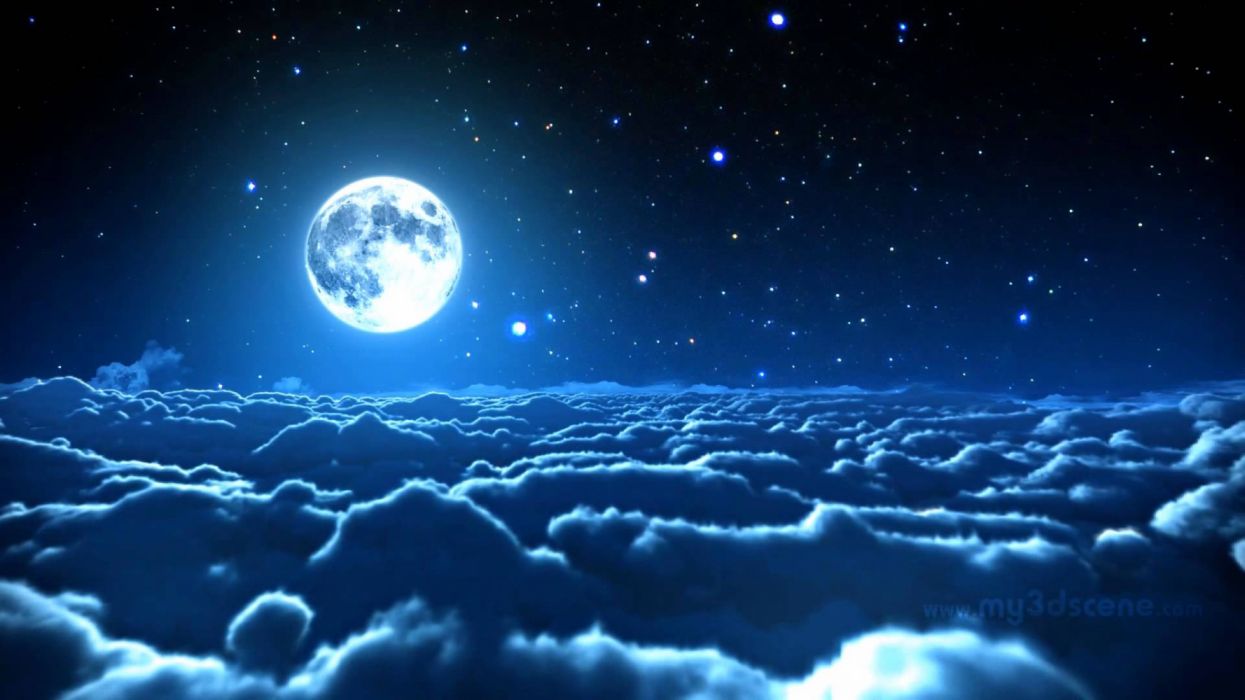 Cielo Nubes Estratosfera Luna Estrellas Naturaleza Wallpaper