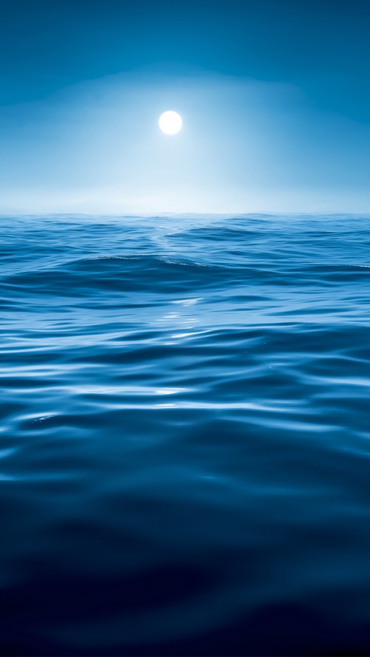 Blue Sea Water Night X Wallpaper