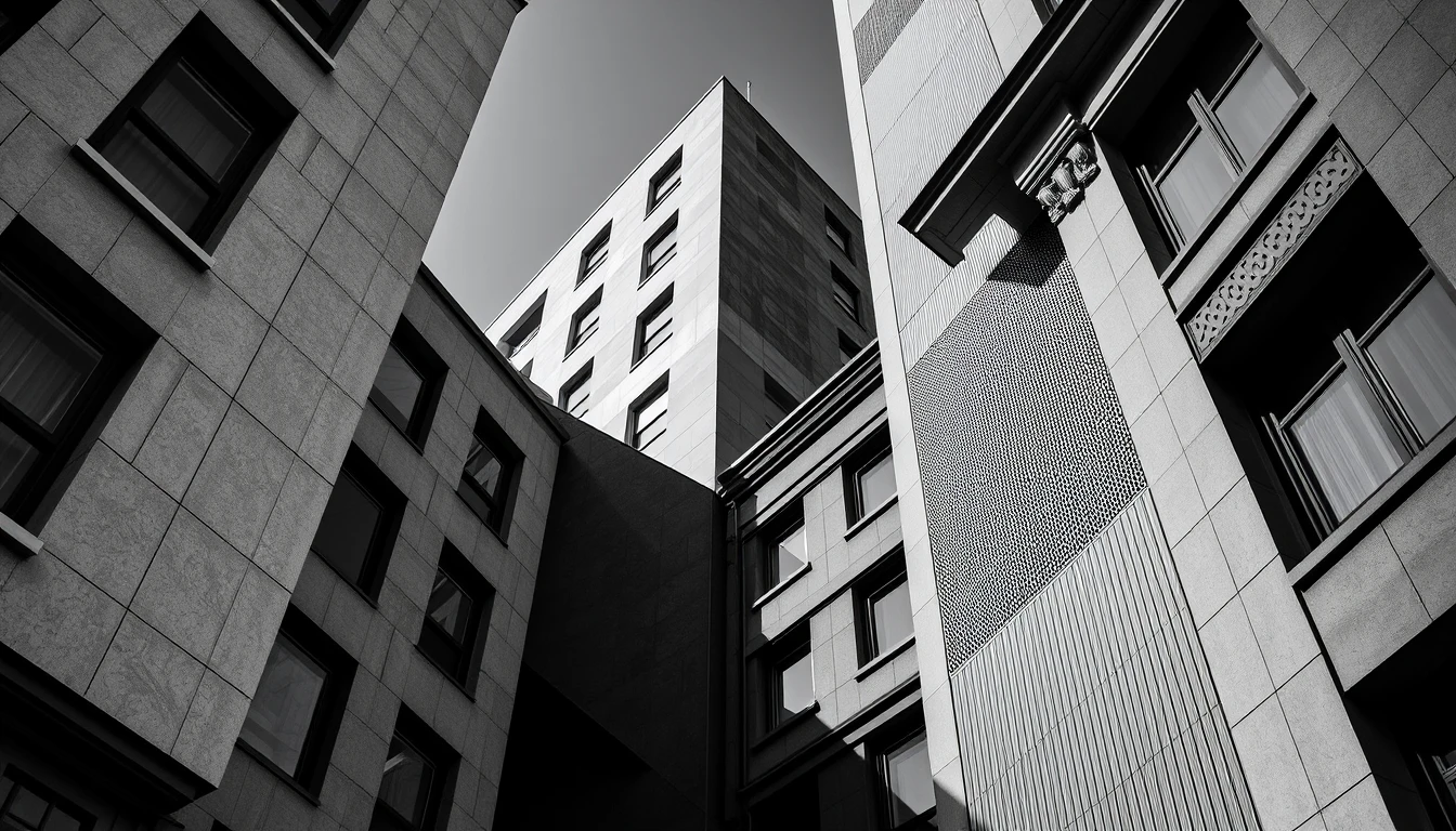 Black And White Buildings On Wallpaper