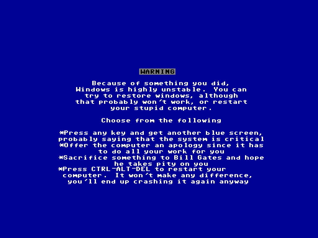 Blue Screen Of Death Background