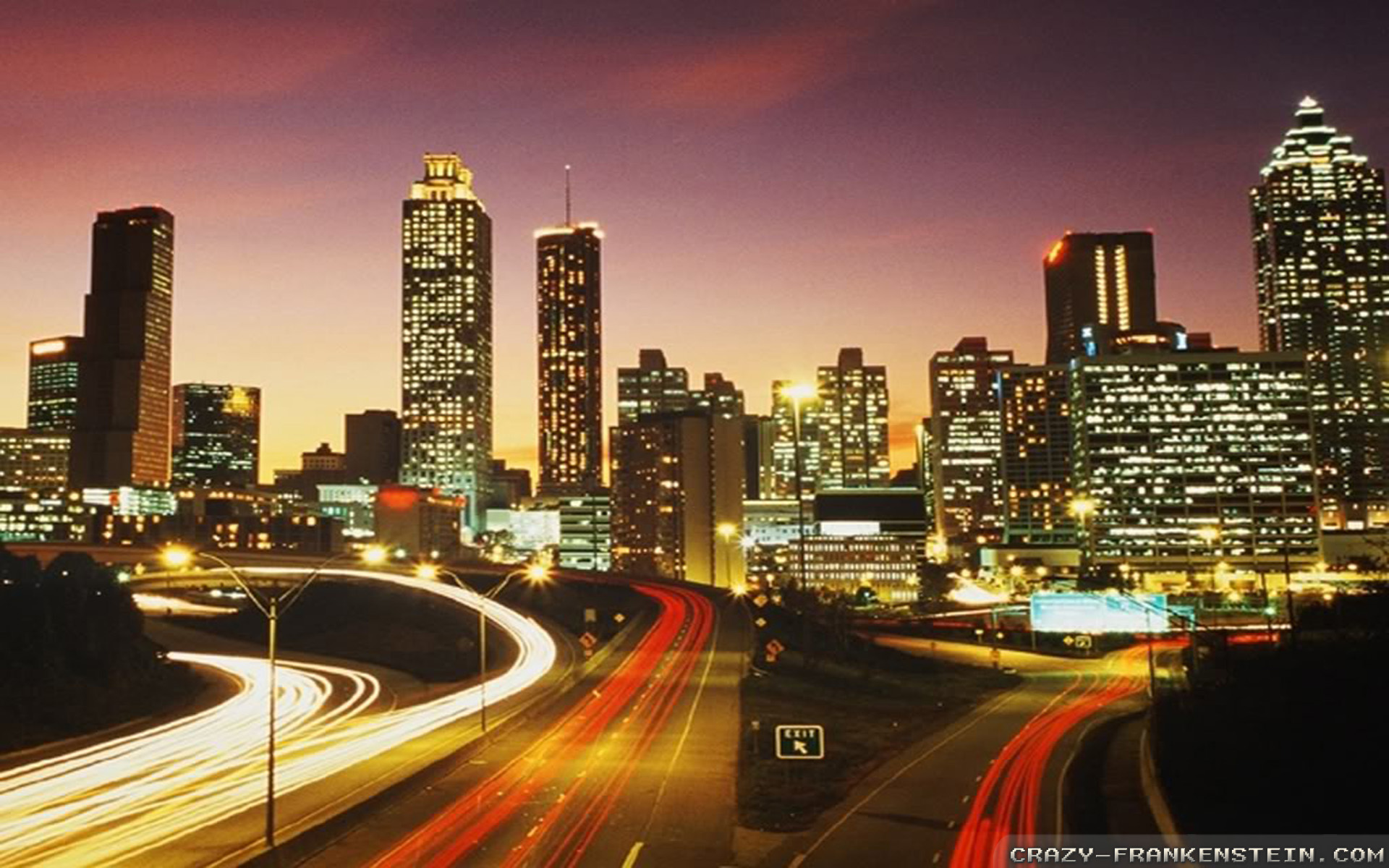 Atlanta Skyline At Night Wallpaper For