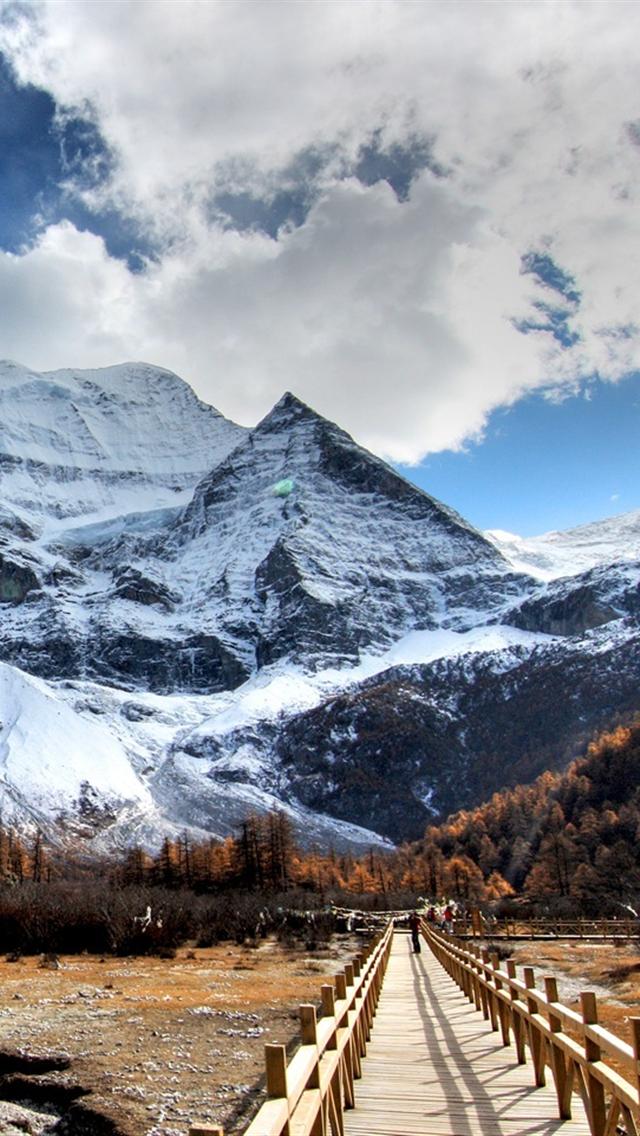 Snow Mountain iPhone HD Background iPhone5 Wallpaper Gallery
