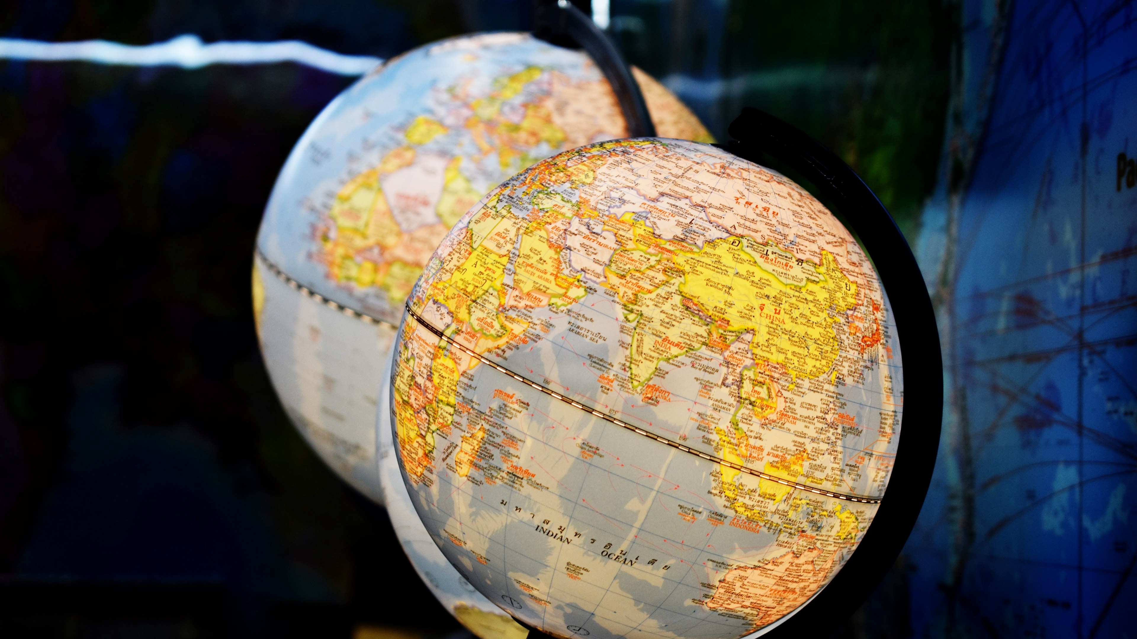Globe Map 4k Hd Wallpaper