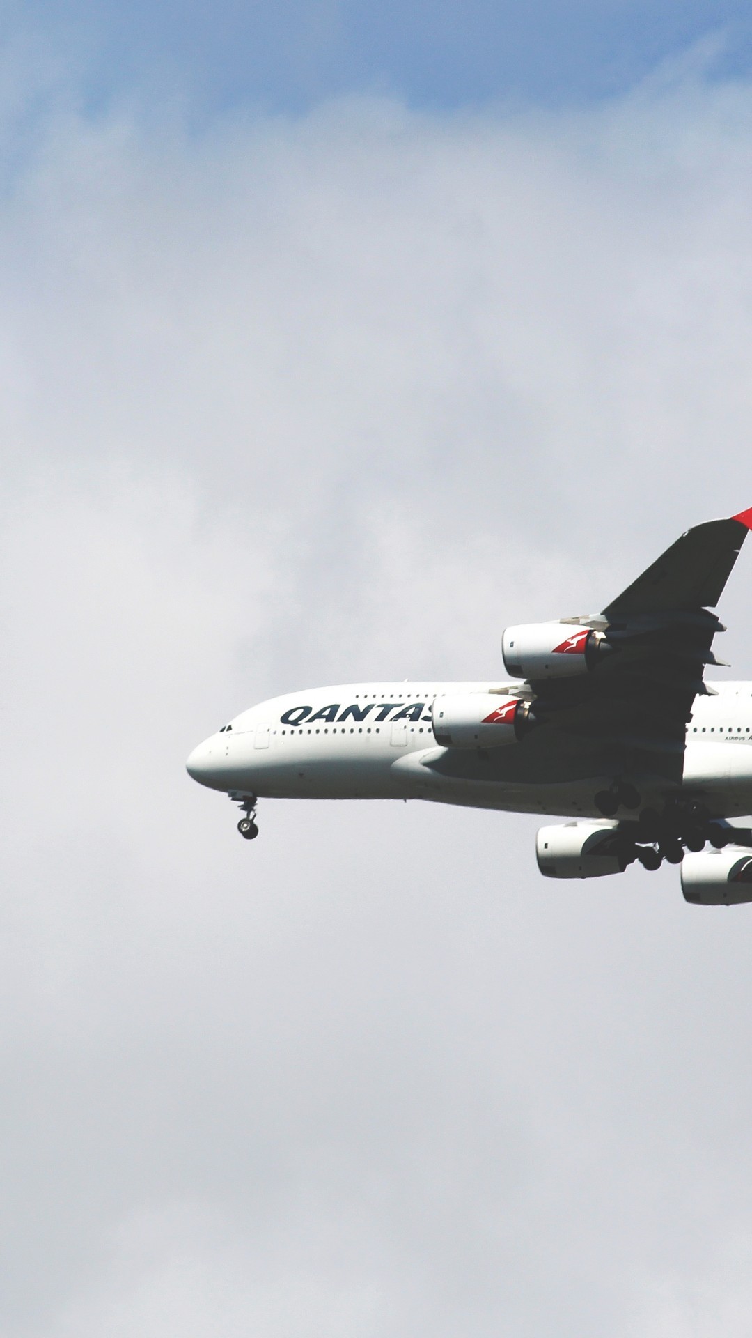 Airplane Clouds Sky Qantas Airways