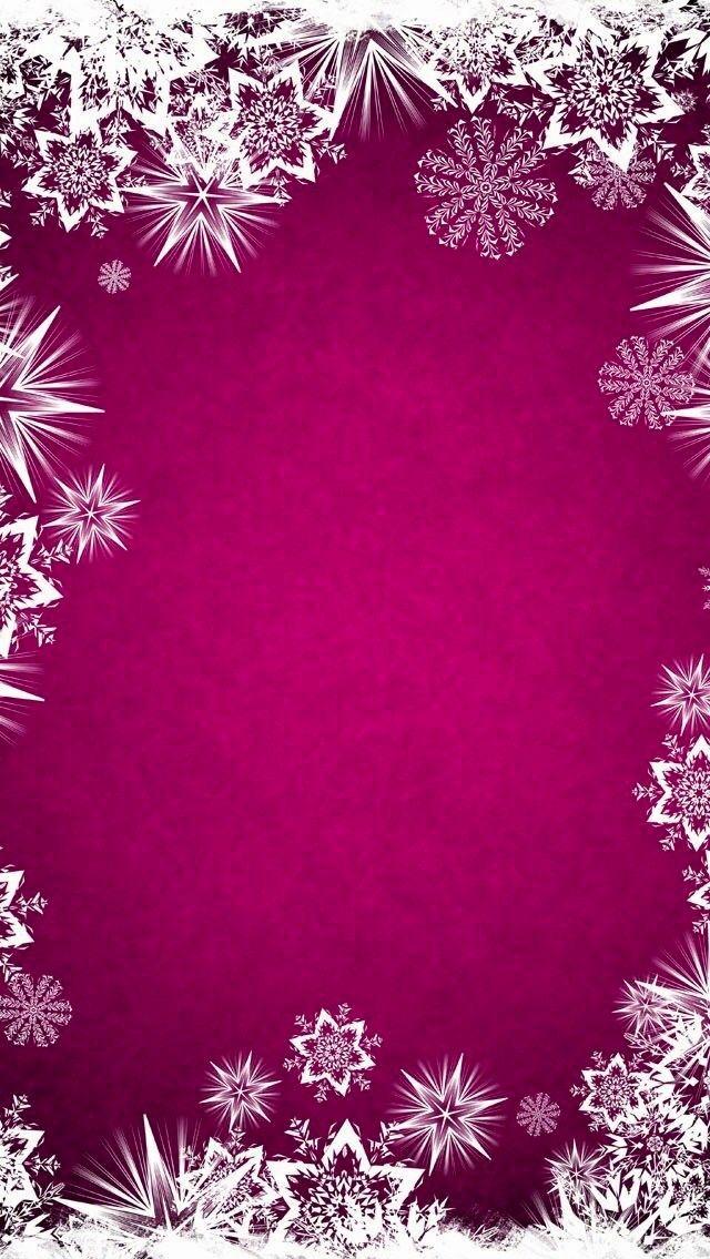 Pink Snowflakes Winter Christmas Butterfly Wallpaper Background