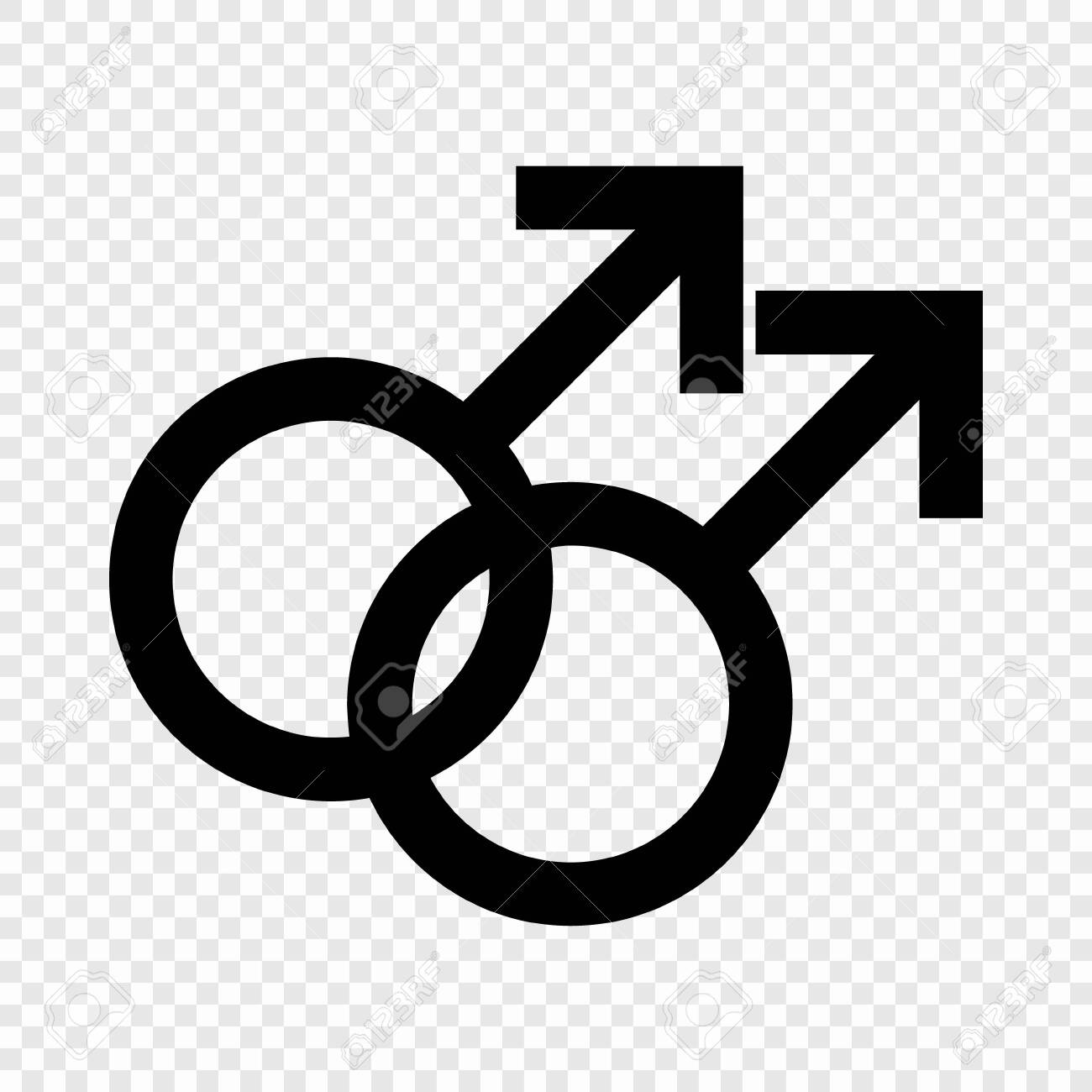 Double Male Symbol Represents Gay Males Template For Your