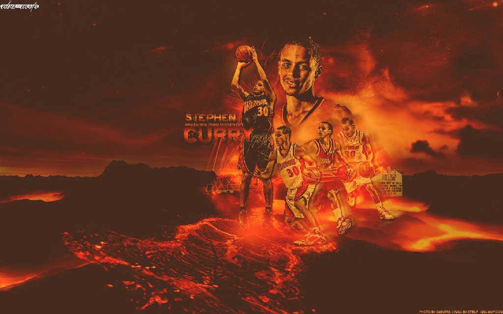 Stephen Curry Warriors On Fire Golden State Wallpaper