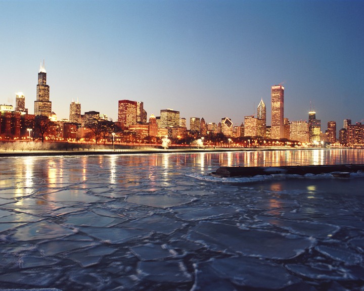 Chicago S Wallpaper Frozen Lake Michigan Skyline