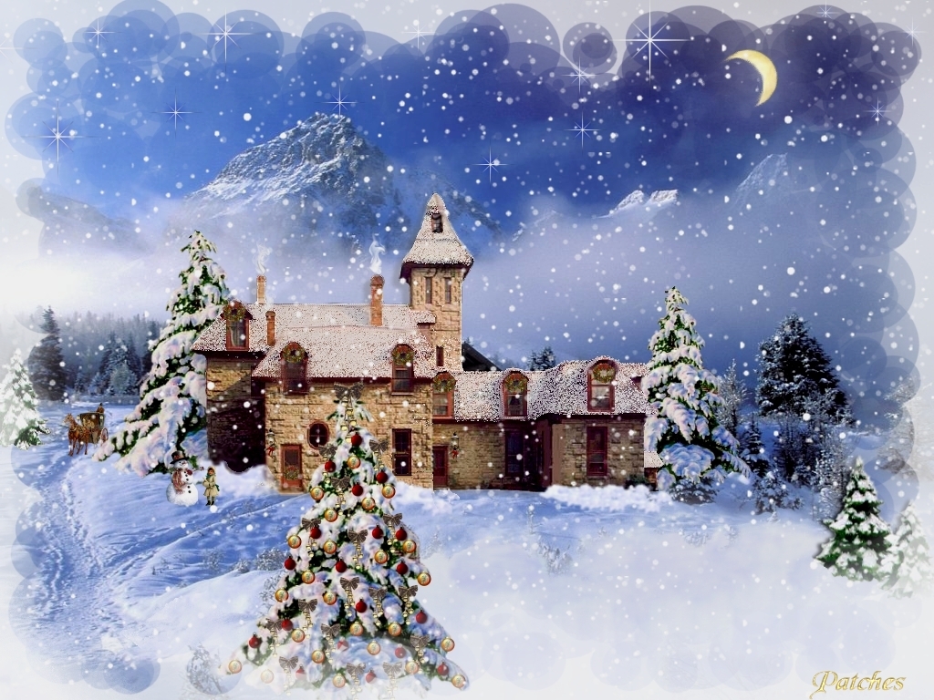 Oldtime Country Christmas Wallpaper