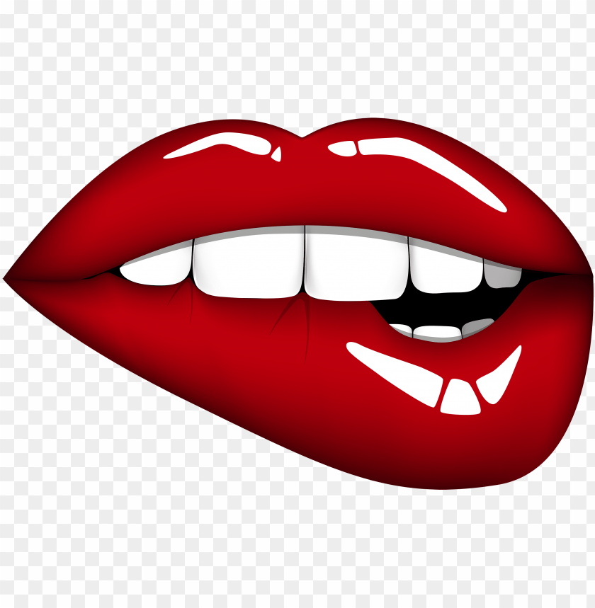 Red Mouth Png Clipart Image Lip Biting Cartoon Lips