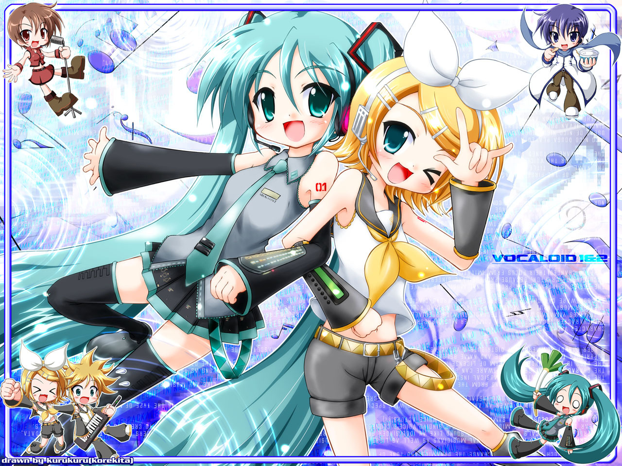Back Gallery For hatsune miku and kagamine rin and len