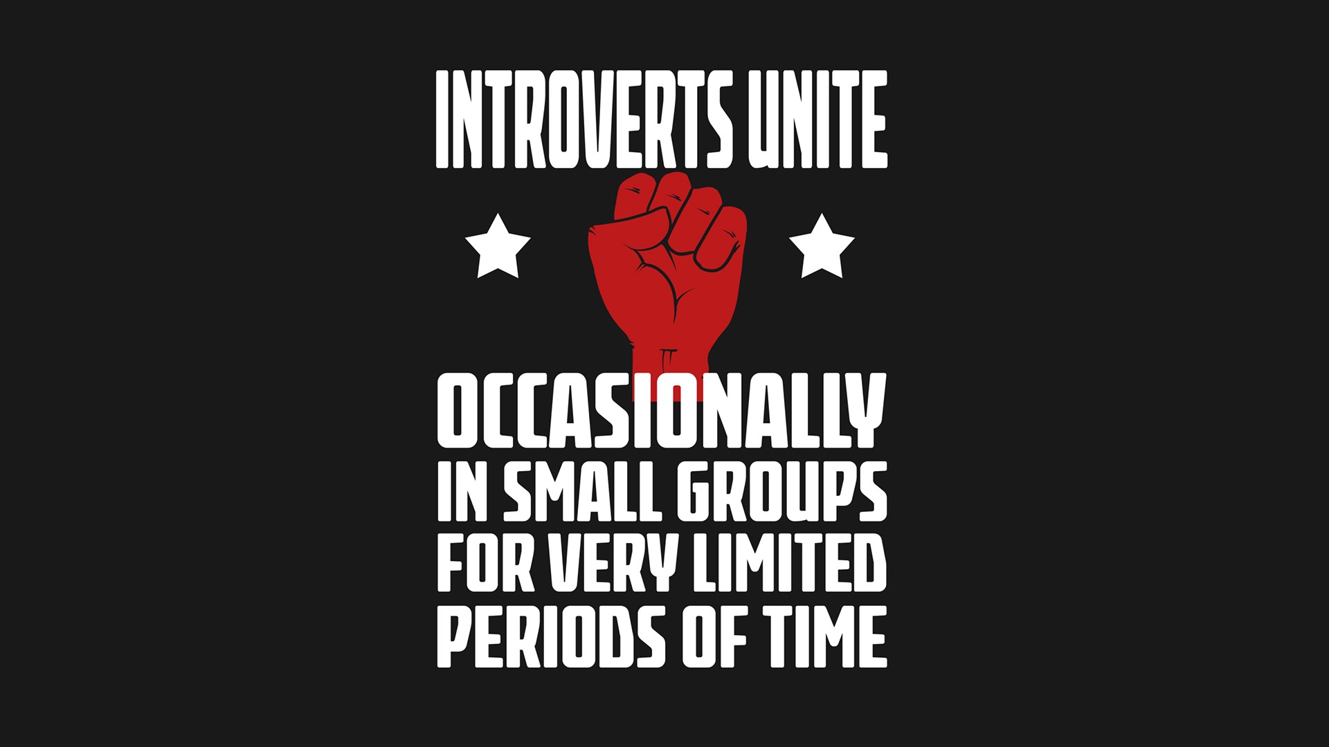 Poster Introvert Humor Typography Fists Minimalism
