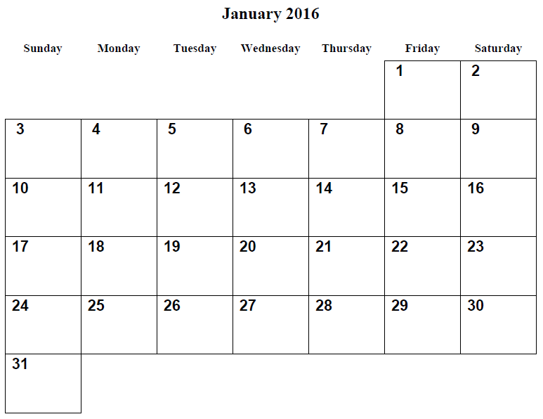 Best January 2016 Calendar Printable Word HD Wallpaper   http
