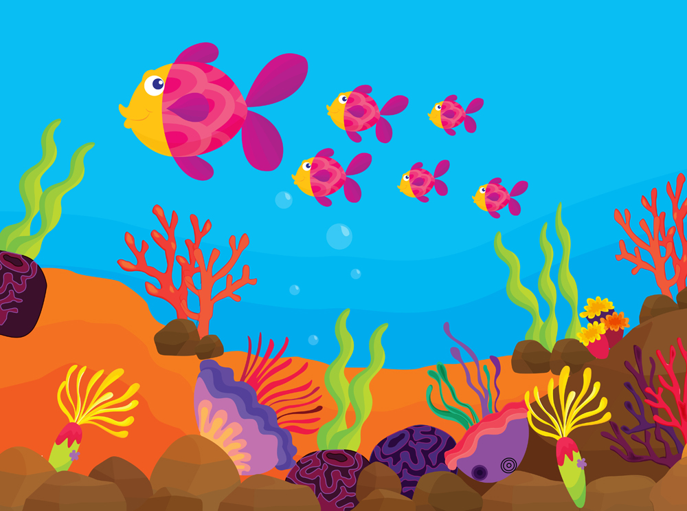 Tropical Fish On A Coral Reef Children S Wall Mural Ohpopsi