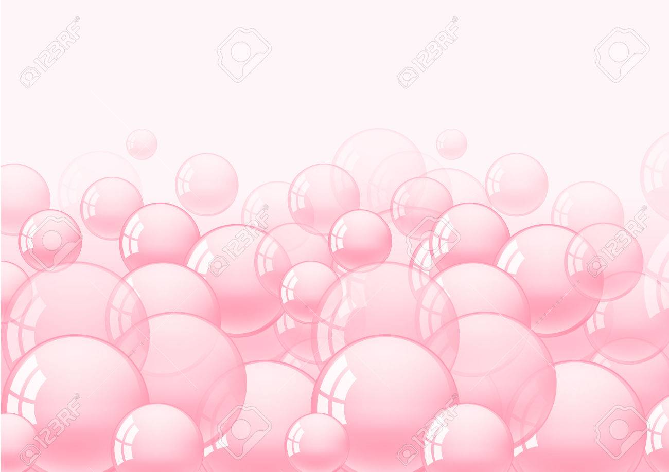 Background With Pink Bubble Gum Vector Illustration Royalty