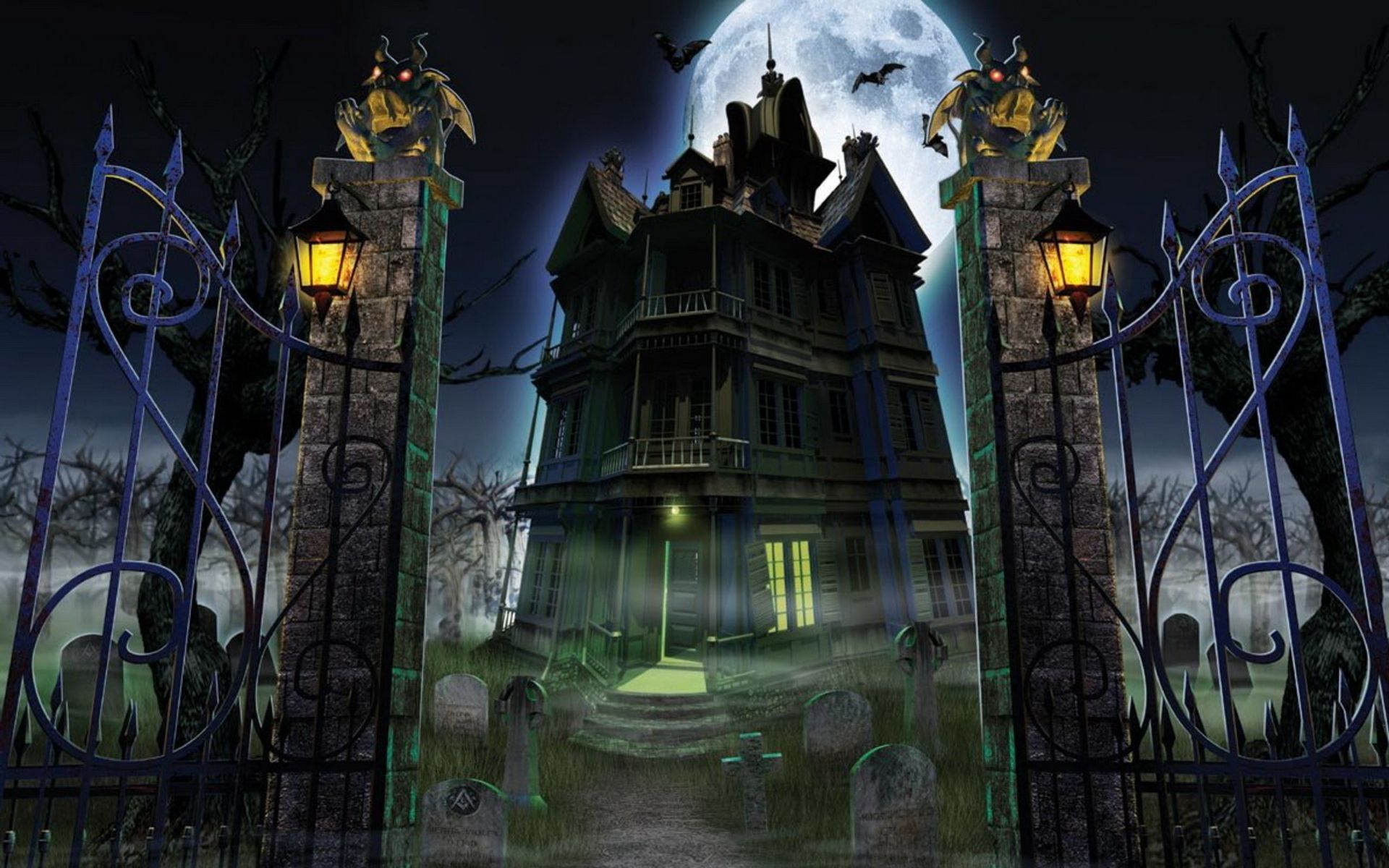 Emma S Trend Fashion And Style Halloween Haunted House Wallpaper